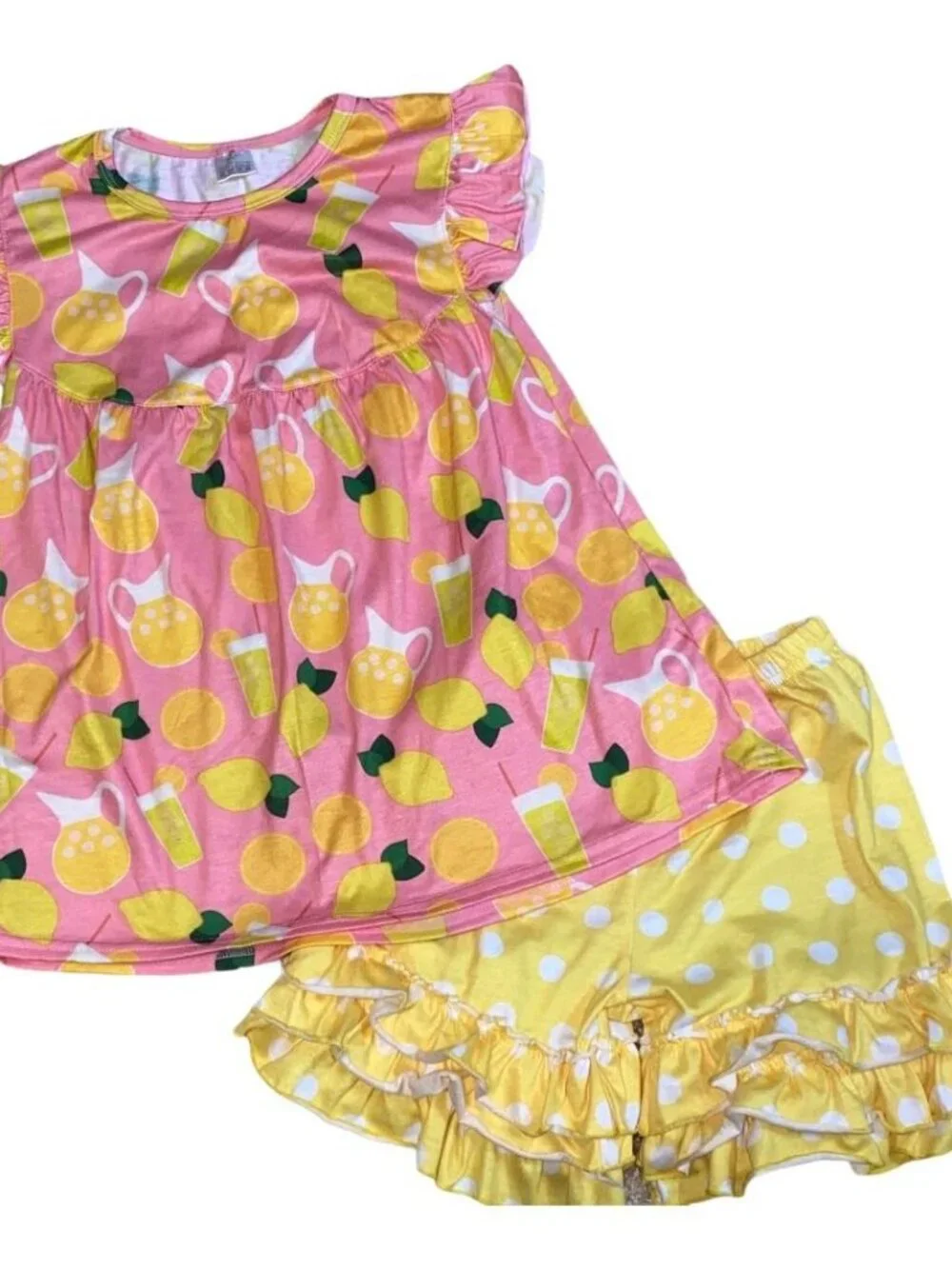 Lemonade 5/6 Pink/Yellow girls shorts outfit